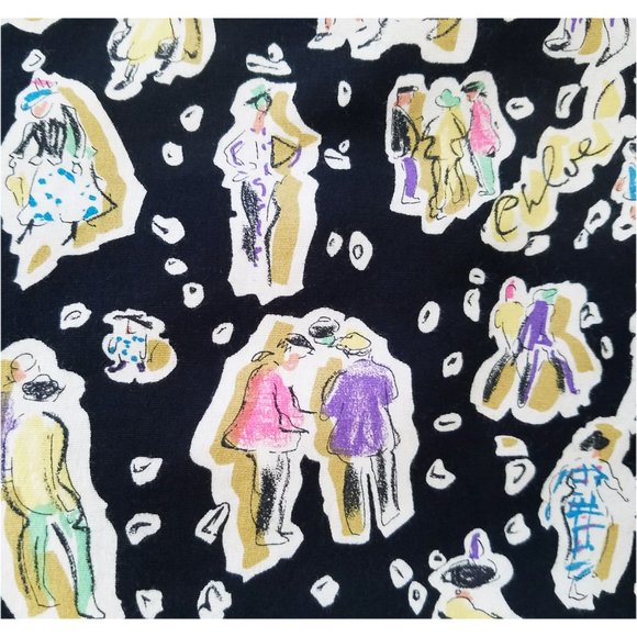 Chloe Womens Skirt Logo Sketch Sketches of People Novelty Print - Picture 5 of 12